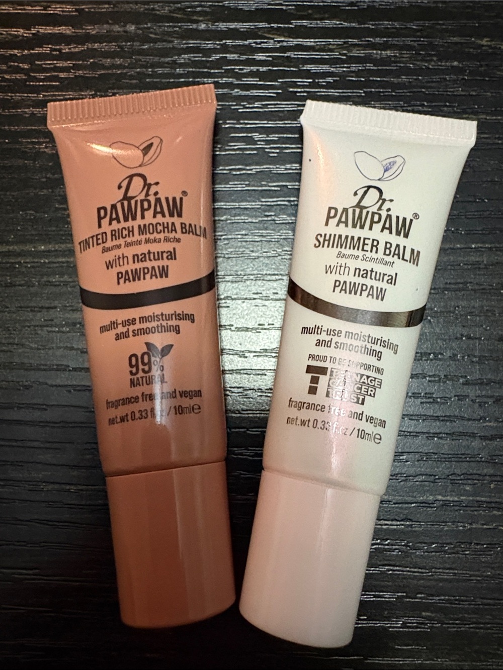 Tinted Rich Mocha Balm & Shimmer Balm - Mocha and White